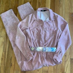 Blush Corduroy Boiler Suit